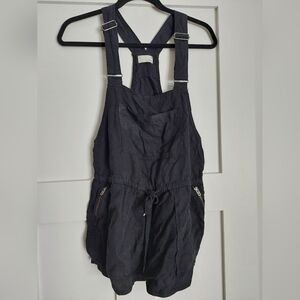 Wilfred Black Linen Blend Romper Overalls